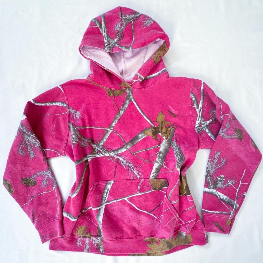 Realtree pink camo hoodie with midwest princess vibes womens size medium
